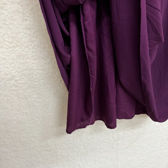 Size 20W - MAGGY LONDON Midi Long Sleeve Mock Neck Dress Lined Purple NEW no tag - Picture 8 of 10